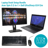 Acer Spin Laptop Desk Setup Bundle #2 | Dell UltraSharp 24-inch Monitor + Mouse + Keyboard