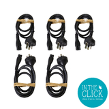Lot of 5 Black 1m Power Cable IEC C5 Male to AUS 3 pin Plug Male