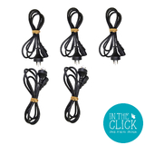Lot of 5 Black 1.5m Power Cable IEC C13 Male to AUS 3 pin Plug Male