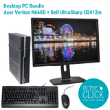 Acer Veriton N6660G 3L SFF Desktop PC + Dell UltraSharp U2412m Monitor BUNDLE