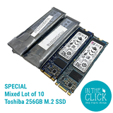 Special Mixed Lot of 10 Toshiba M.2 SSD 256GB SATA III SHOP.INSPIRE.CHANGE