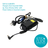 Lot of 5 Acer Compatible AC/DC PSU Charger 65W 19V 3.42A 5.5mm Yellow Plug