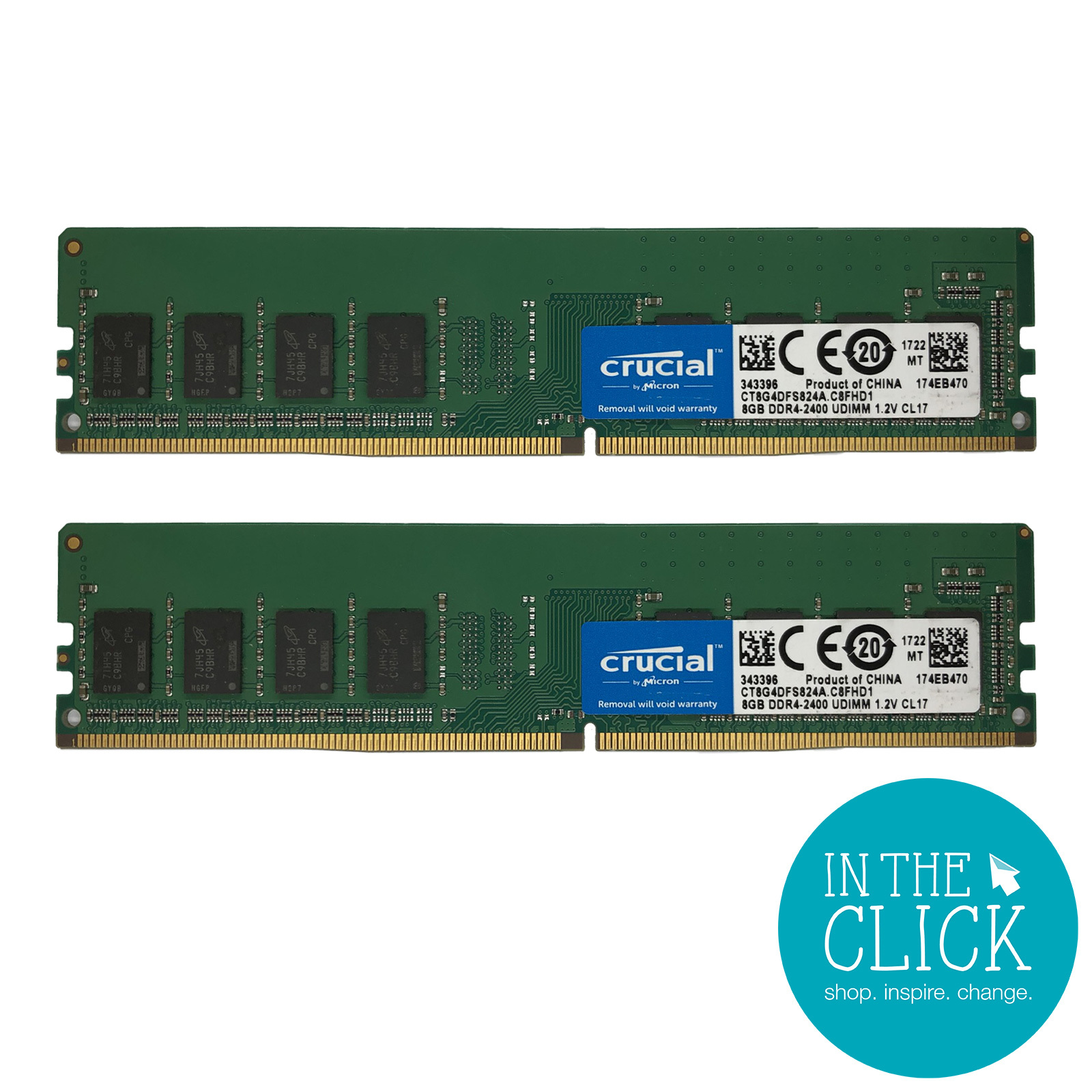 Crucial 16GB RAM Kit 2x8GB CT8G4DFS824A DDR4 SDRAM DIMM SHOP.INSPIRE.CHANGE