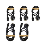 Lot of 5 Black 1m Power Cable IEC C5 Male to AUS 3 pin Plug Male