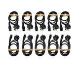 Lot of 10 Black 1m Power Cable IEC C6 Male to AUS 3 pin Plug Male