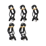 Lot of 5 Black 1.5m Power Cable IEC C5 Male to AUS 3 pin Plug Male